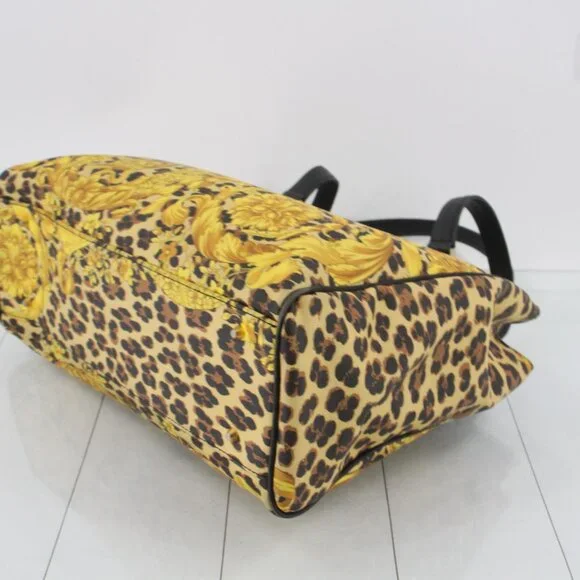 Gianni Versace Leopard Print PVC and Leather Tote Bag - Picture 6 of 10